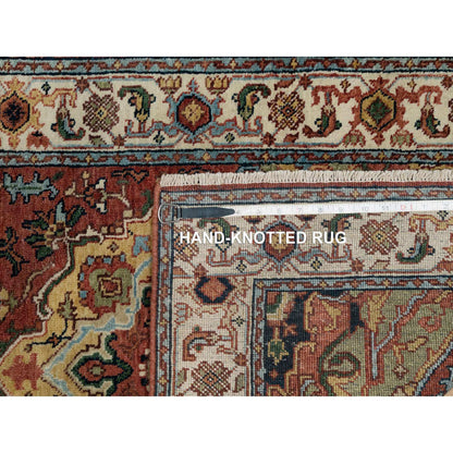Heriz Wool Hand Knotted Rug Red 2.6x8.2 -O091372