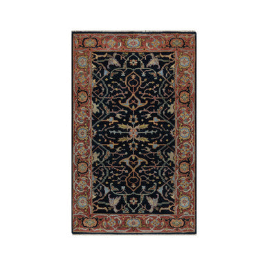 Heriz Wool Hand Knotted Rug Blue 3.3x5.3 -O091373