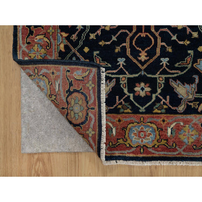 Heriz Wool Hand Knotted Rug Blue 3.3x5.3 -O091373