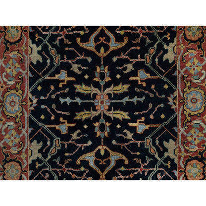 Heriz Wool Hand Knotted Rug Blue 3.3x5.3 -O091373