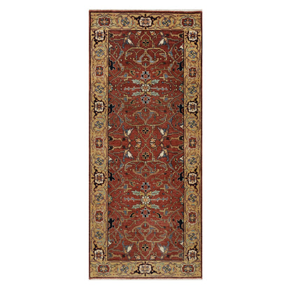 Heriz Wool Hand Knotted Rug Red 2.6x6.1 -O091374