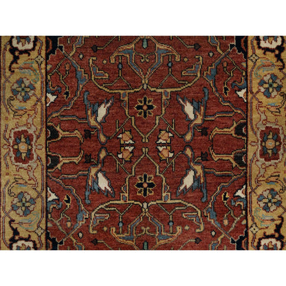 Heriz Wool Hand Knotted Rug Red 2.6x6.1 -O091374