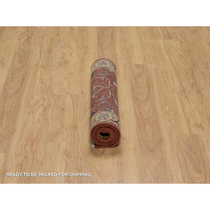 Heriz Wool Hand Knotted Rug Red 2.6x6.1 -O091374