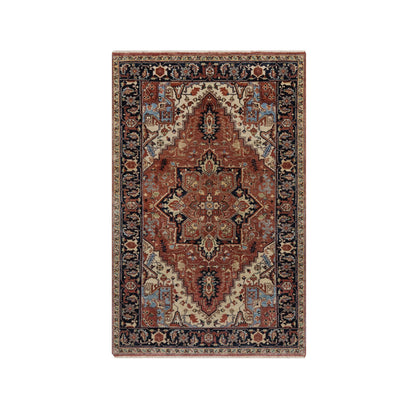Heriz Wool Hand Knotted Rug Red 3.2x5.2 -O091376