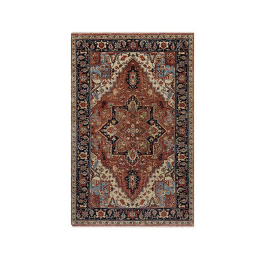 Heriz Wool Hand Knotted Rug Red 3.2x5.2 -O091376