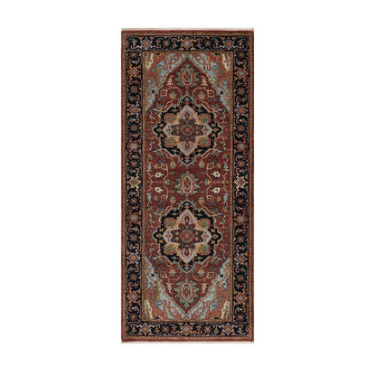 Heriz Wool Hand Knotted Rug Red 2.8x6.2 -O091377