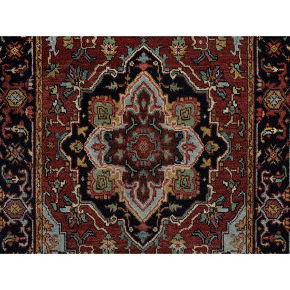 Heriz Wool Hand Knotted Rug Red 2.8x6.2 -O091377