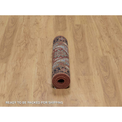 Heriz Wool Hand Knotted Rug Red 2.8x6.2 -O091377