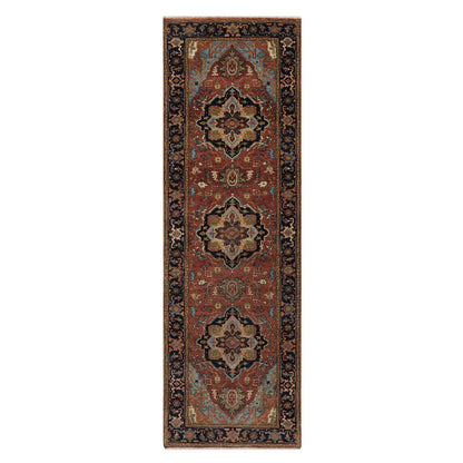 Heriz Wool Hand Knotted Rug Red 2.7x8.1 -O091378