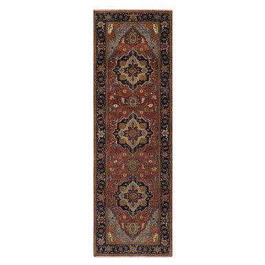 Heriz Wool Hand Knotted Rug Red 2.7x8.1 -O091378