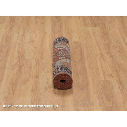 Heriz Wool Hand Knotted Rug Red 2.7x8.1 -O091378