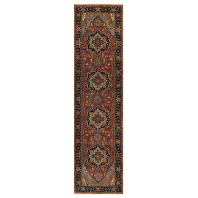 Heriz Wool Hand Knotted Rug Red 2.7x10.0 -O091379