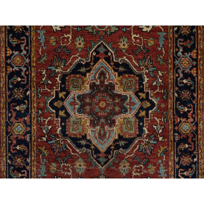 Heriz Wool Hand Knotted Rug Red 2.7x10.0 -O091379