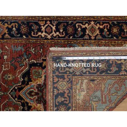 Heriz Wool Hand Knotted Rug Red 2.7x10.0 -O091379