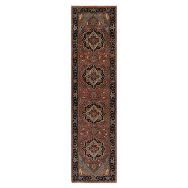 Heriz Wool Hand Knotted Rug Red 2.7x10.1 -O091382
