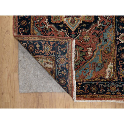 Heriz Wool Hand Knotted Rug Red 2.7x10.1 -O091382
