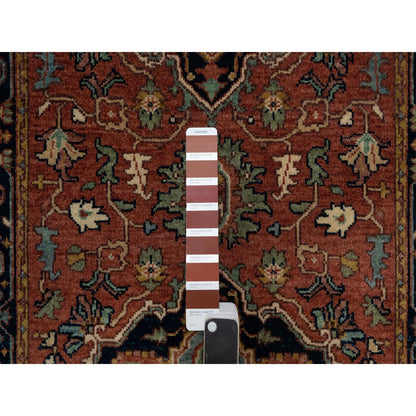 Heriz Wool Hand Knotted Rug Red 2.7x10.1 -O091382