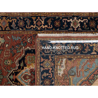 Heriz Wool Hand Knotted Rug Red 2.7x10.1 -O091382