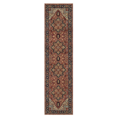 Heriz Wool Hand Knotted Rug Red 2.7x10.2 -O091383