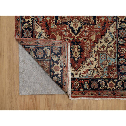 Heriz Wool Hand Knotted Rug Red 2.7x10.2 -O091383