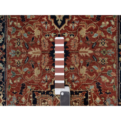 Heriz Wool Hand Knotted Rug Red 2.7x10.2 -O091383