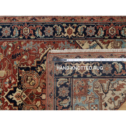 Heriz Wool Hand Knotted Rug Red 2.7x10.2 -O091383