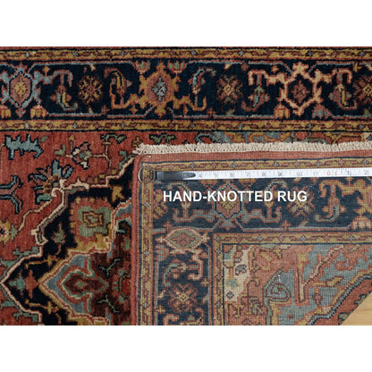 Heriz Wool Hand Knotted Rug Red 2.6x8.3 -O091384