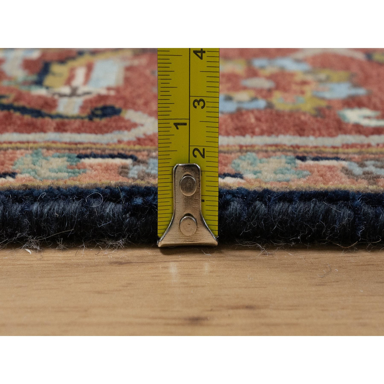 Heriz Wool Hand Knotted Rug Blue 4.2x12.2 -O091386