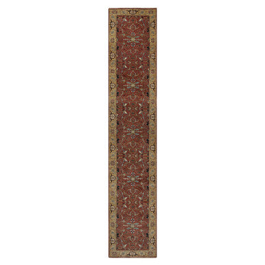 Heriz Wool Hand Knotted Rug Red 2.8x14.1 -O091387