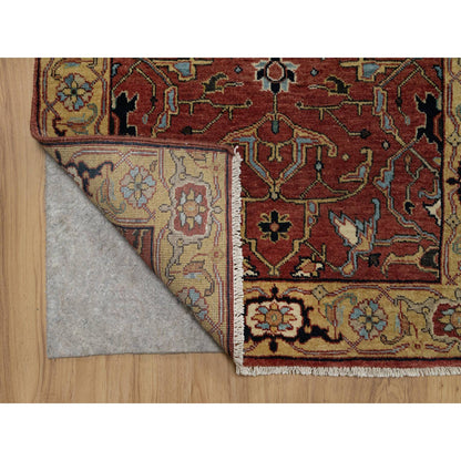 Heriz Wool Hand Knotted Rug Red 2.8x14.1 -O091387