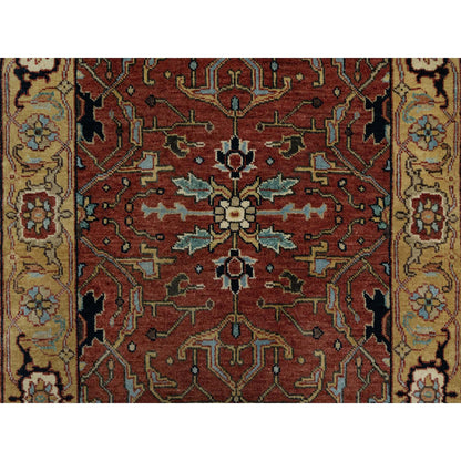 Heriz Wool Hand Knotted Rug Red 2.8x14.1 -O091387