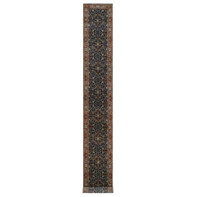 Heriz Wool Hand Knotted Rug Blue 2.6x22.0 -O091389
