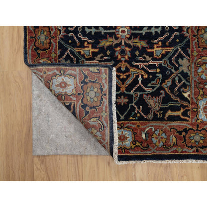 Heriz Wool Hand Knotted Rug Blue 2.6x22.0 -O091389