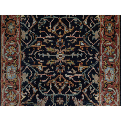 Heriz Wool Hand Knotted Rug Blue 2.6x22.0 -O091389