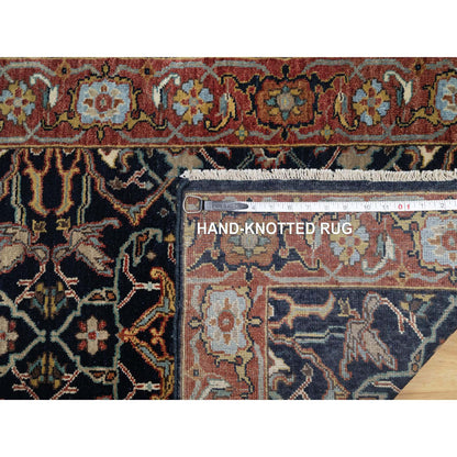 Heriz Wool Hand Knotted Rug Blue 2.6x22.0 -O091389