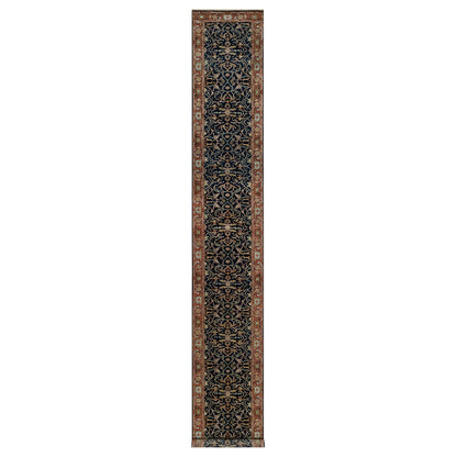 Heriz Wool Hand Knotted Rug Blue 2.7x18.1 -O091390
