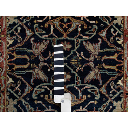 Heriz Wool Hand Knotted Rug Blue 2.7x18.1 -O091390