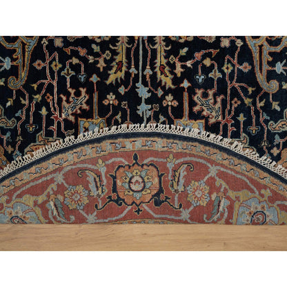 Heriz Wool Hand Knotted Rug Blue 6.0x6.0 -O091391