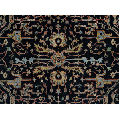 Heriz Wool Hand Knotted Rug Blue 6.0x6.0 -O091391