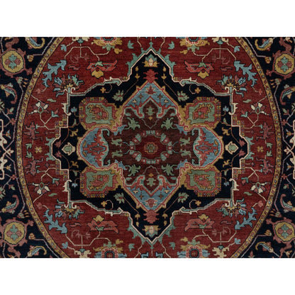 Heriz Wool Hand Knotted Rug Red 6.2x6.2 -O091392