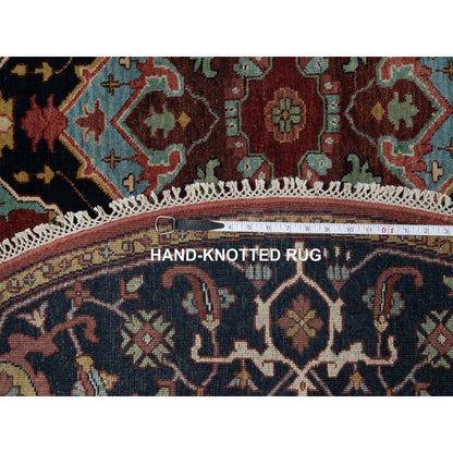 Heriz Wool Hand Knotted Rug Red 6.2x6.2 -O091392