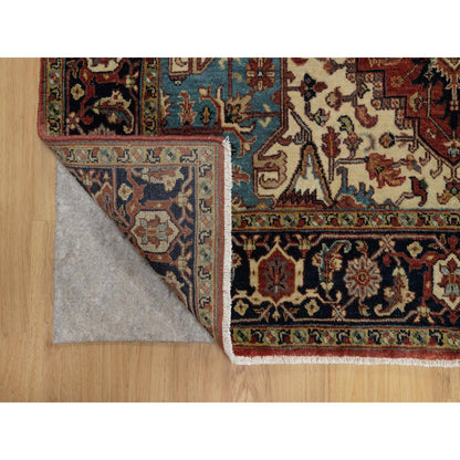 Heriz Wool Hand Knotted Rug Red 5.2x7.2 -O091393