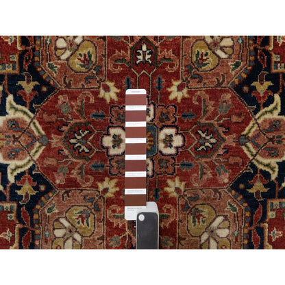 Heriz Wool Hand Knotted Rug Red 5.2x7.2 -O091393