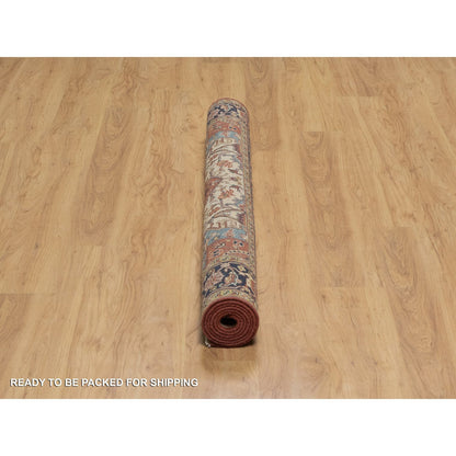 Heriz Wool Hand Knotted Rug Red 5.2x7.2 -O091393