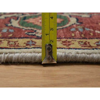 Heriz Wool Hand Knotted Rug Ivory 5.1x7.2 -O091395
