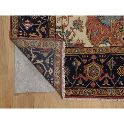 Heriz Wool Hand Knotted Rug Red 8.11x12.2 -O091396