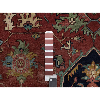 Heriz Wool Hand Knotted Rug Red 8.11x12.2 -O091396