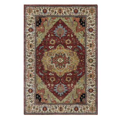 Heriz Wool Hand Knotted Rug Red 6.1x9.2 -O091397