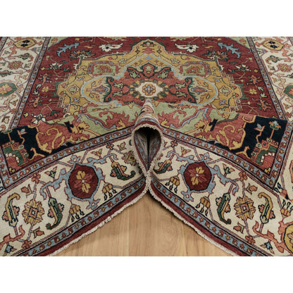 Heriz Wool Hand Knotted Rug Red 6.1x9.2 -O091397