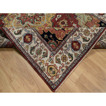 Heriz Wool Hand Knotted Rug Red 6.1x9.2 -O091397